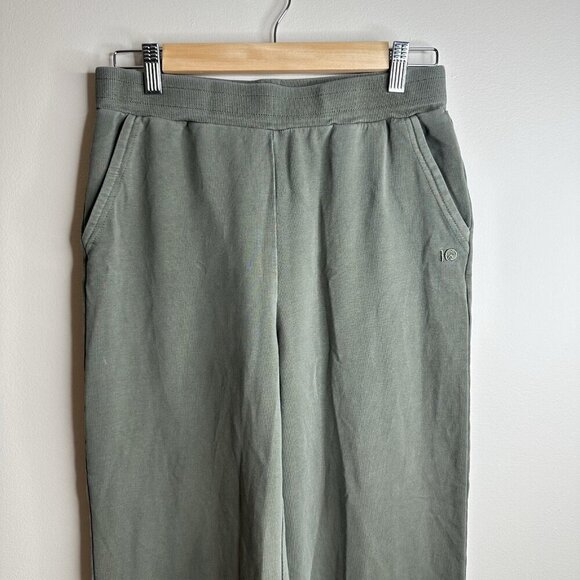 Tentree Wide Leg Pants Women’s Medium Green Organic Cotton Athleisure Yoga Soft - Picture 2 of 13